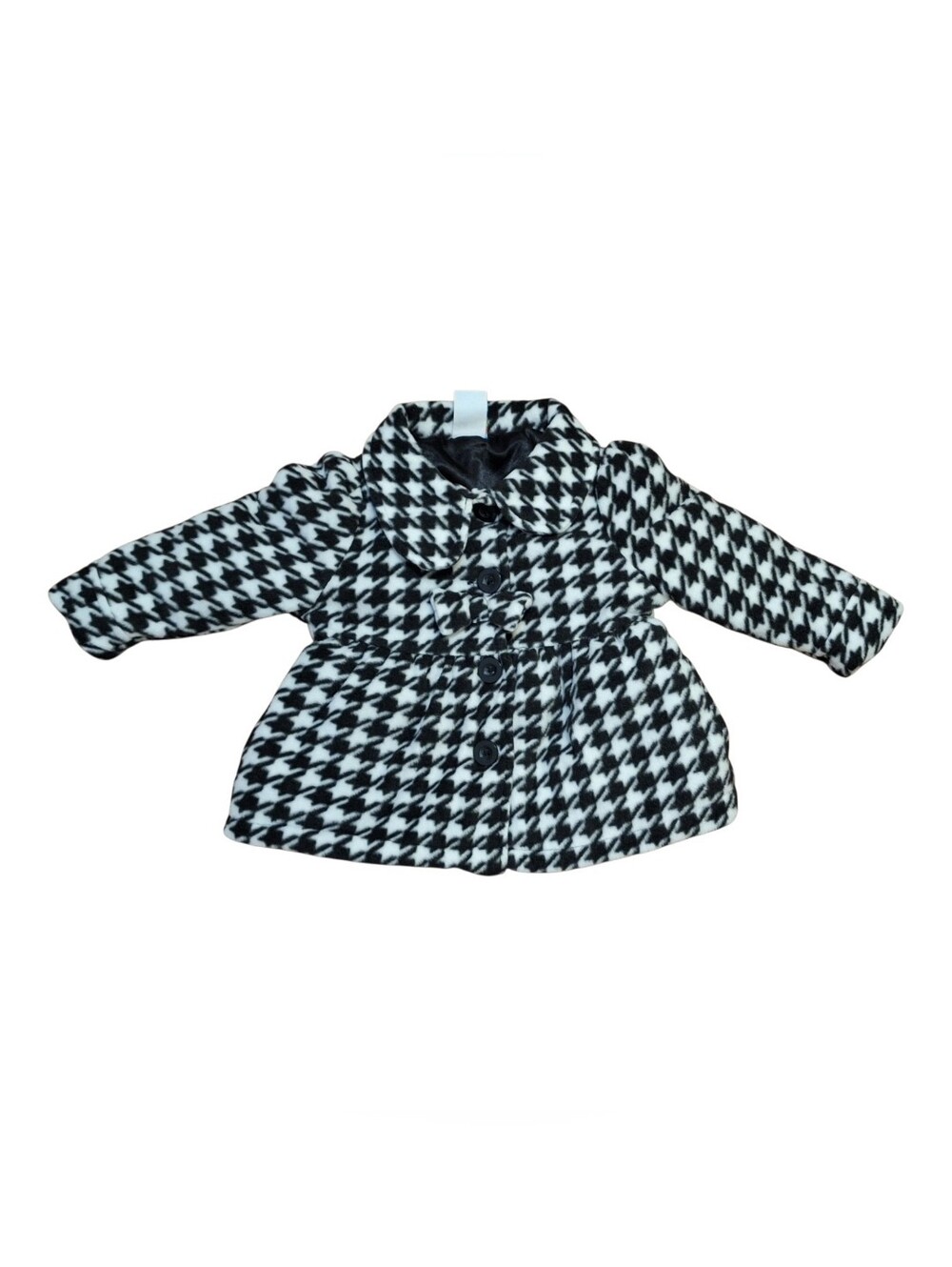 Baby Girl Black & White Houndstooth Coat Size 12m